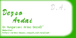 dezso ardai business card